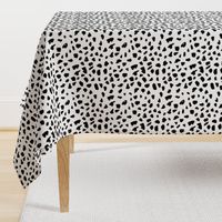 Black and white abstract dalmatian spots and dots leopard animal skin organic trendy gender neutral geometric print