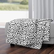 Black and white abstract dalmatian spots and dots leopard animal skin organic trendy gender neutral geometric print