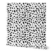 Black and white abstract dalmatian spots and dots leopard animal skin organic trendy gender neutral geometric print