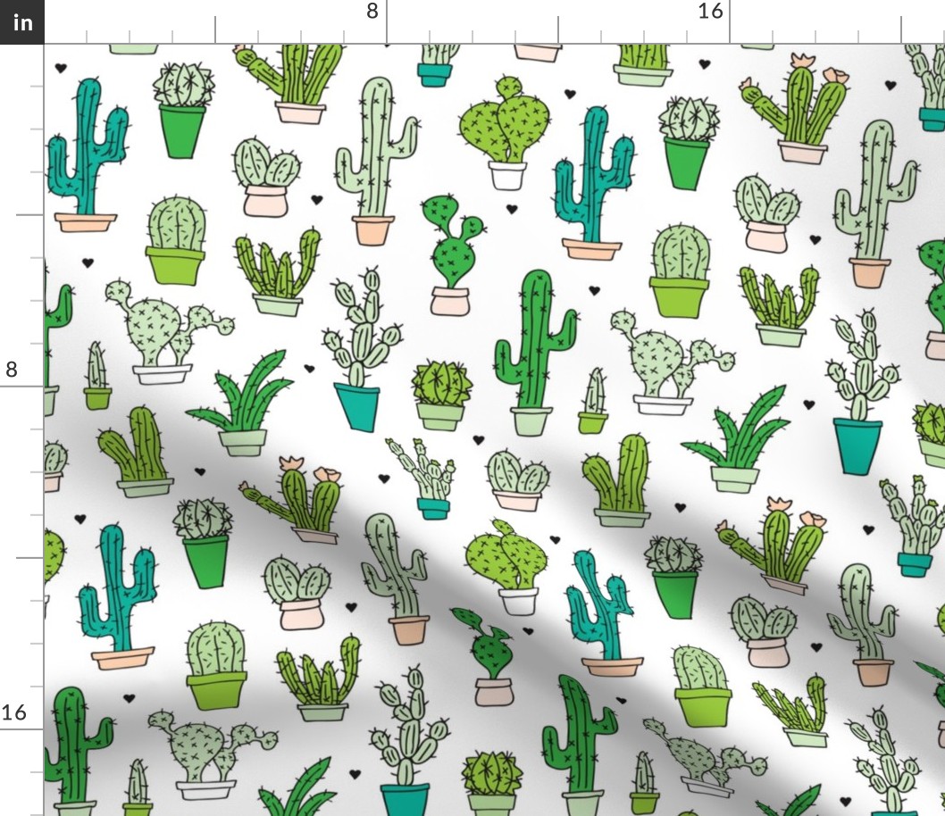 Cactus cacti garden botanical succulent green garden pattern illustration print