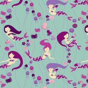 Mermaid Sisters - Purple