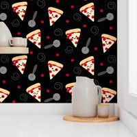 Happy Pepperoni Pizza Friends Black