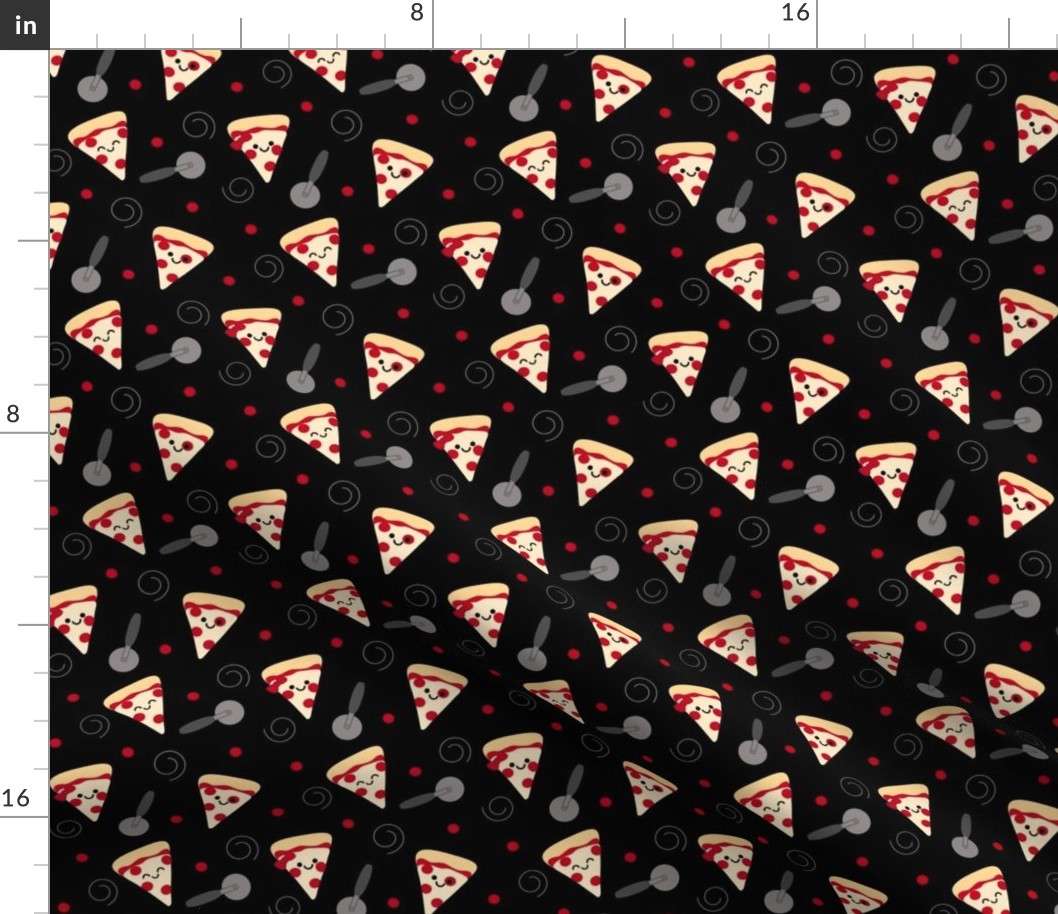 Happy Pepperoni Pizza Friends Black