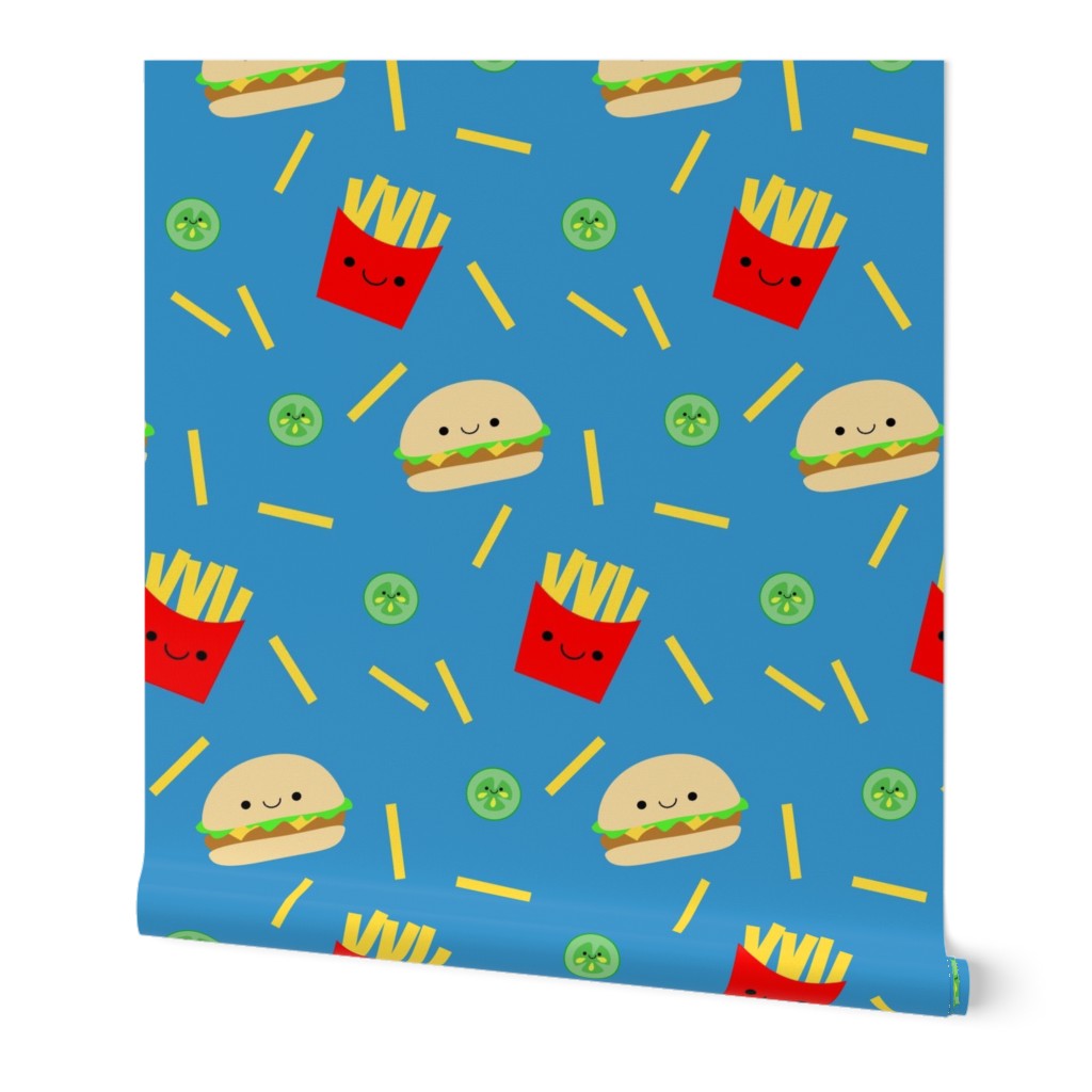 Happy Hamburger and Fries