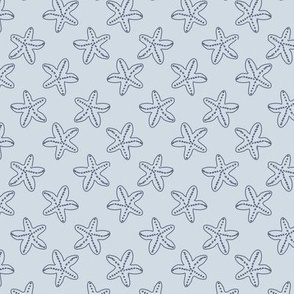 Starfish Peace dark blue on blue