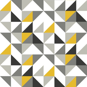 Geo Triangles grey and Mustard