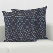 Geometric Grid - Dark Blue