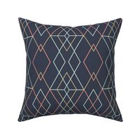 Geometric Grid - Dark Blue