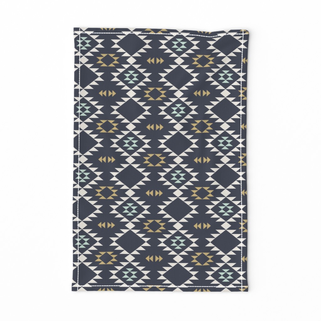 Navajo - Dark Blue Mint Gold