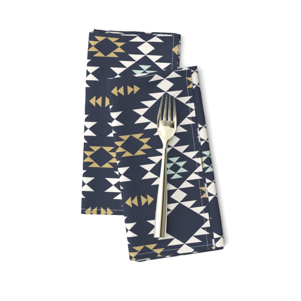 Navajo - Dark Blue Mint Gold