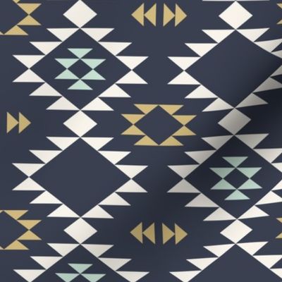 Navajo - Dark Blue Mint Gold