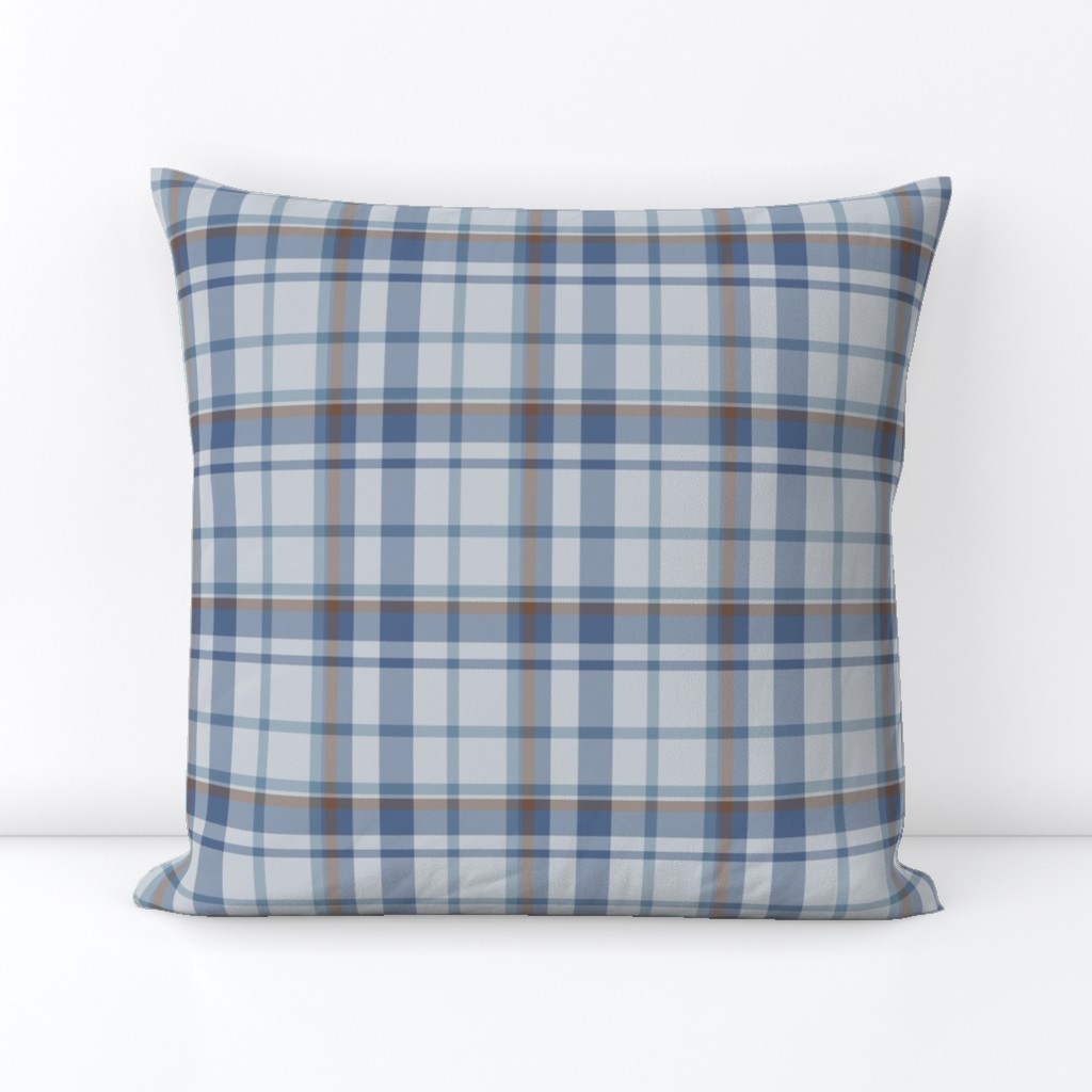 Pale Gray, Navy, and Brown Plaid