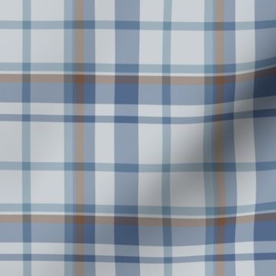 Pale Gray, Navy, and Brown Plaid