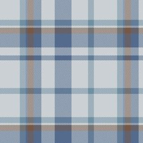 Pale Gray, Navy, and Brown Plaid