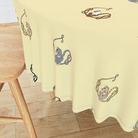 knot tail cats on cream small