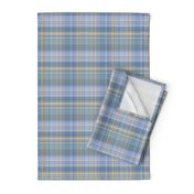 Blue Gray and Yellow Madras Style Plaid