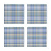 Blue Gray and Yellow Madras Style Plaid