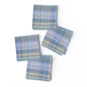 Blue Gray and Yellow Madras Style Plaid