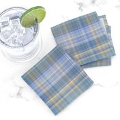 Blue Gray and Yellow Madras Style Plaid