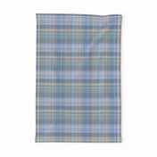 Blue Gray and Yellow Madras Style Plaid