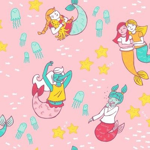 Mermaid Pajama Party on Pink