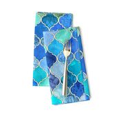 Cobalt Blue and Aqua Decorative Moroccan Tiles