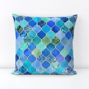 Cobalt Blue and Aqua Decorative Moroccan Tiles