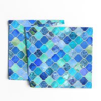 Cobalt Blue and Aqua Decorative Moroccan Tiles