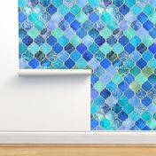 Cobalt Blue and Aqua Decorative Moroccan Tiles