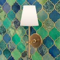 Cobalt Blue and Aqua Decorative Moroccan Tiles