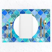 Cobalt Blue and Aqua Decorative Moroccan Tiles