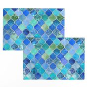 Cobalt Blue and Aqua Decorative Moroccan Tiles