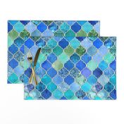 Cobalt Blue and Aqua Decorative Moroccan Tiles