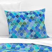 Cobalt Blue and Aqua Decorative Moroccan Tiles