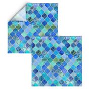 Cobalt Blue and Aqua Decorative Moroccan Tiles