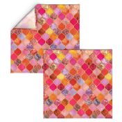 Hot Pink and Orange Decorative Moroccan Tiles