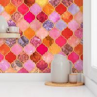 Hot Pink and Orange Decorative Moroccan Tiles