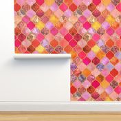 Hot Pink and Orange Decorative Moroccan Tiles