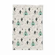 Teepee Mint - (Ivory background)