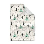 Teepee Mint - (Ivory background)