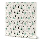 Teepee Mint - (Ivory background)