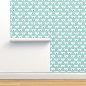 Adorable mint blue kitten fun cat illustration in scandinavian abstract style print for kids and cats lovers