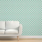 Adorable mint blue kitten fun cat illustration in scandinavian abstract style print for kids and cats lovers