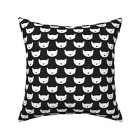 Adorable black and white kitten fun cat illustration in scandinavian abstract style print for kids and cats lovers