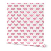 Adorable pink kitten fun cat illustration in scandinavian abstract style print for kids and cats lovers