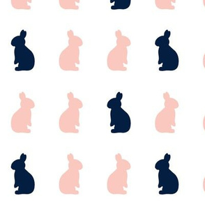 Bunnies // Pink and Navy
