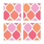 Coral and Pink Ikat