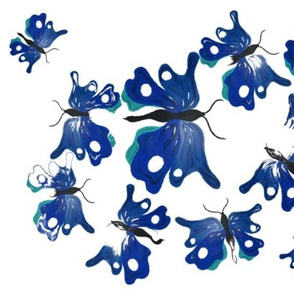 Fluttering Flouncing Blue Butterflies