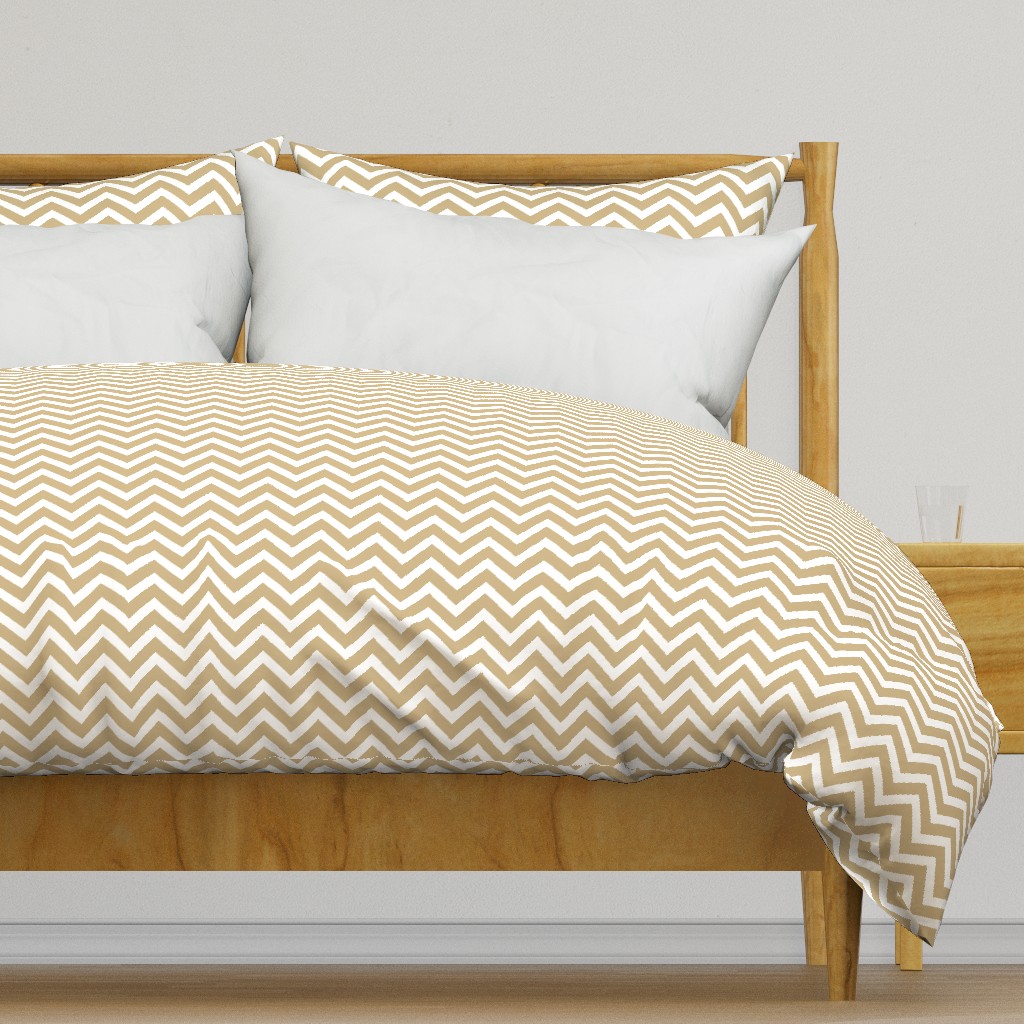 Chevron in Gold Wavy Zigzag