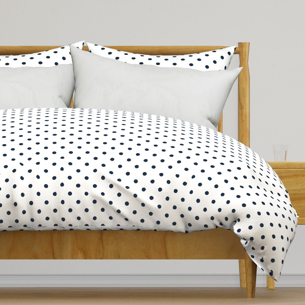 Marine Navy Blue Polkadots